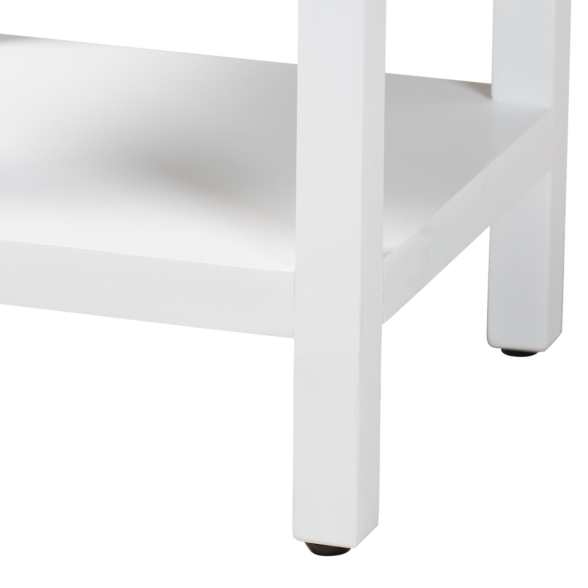 Baxton Studio Yelena Classic and Traditional White Finished Wood 1-Drawer End Table | End Tables | Modishstore - 7