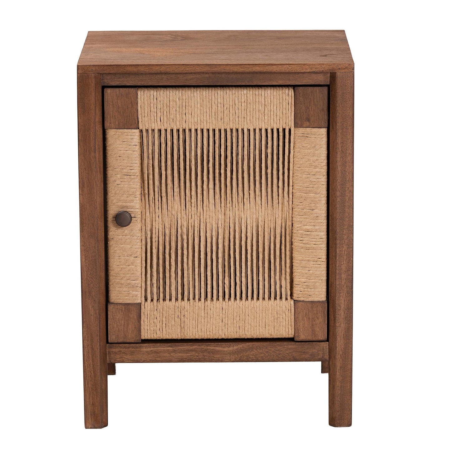 Baxton Studio bali & pari Holitz Modern Bohemian Walnut Brown Finished Bayur Wood Nightstand | Nightstands | Modishstore - 4