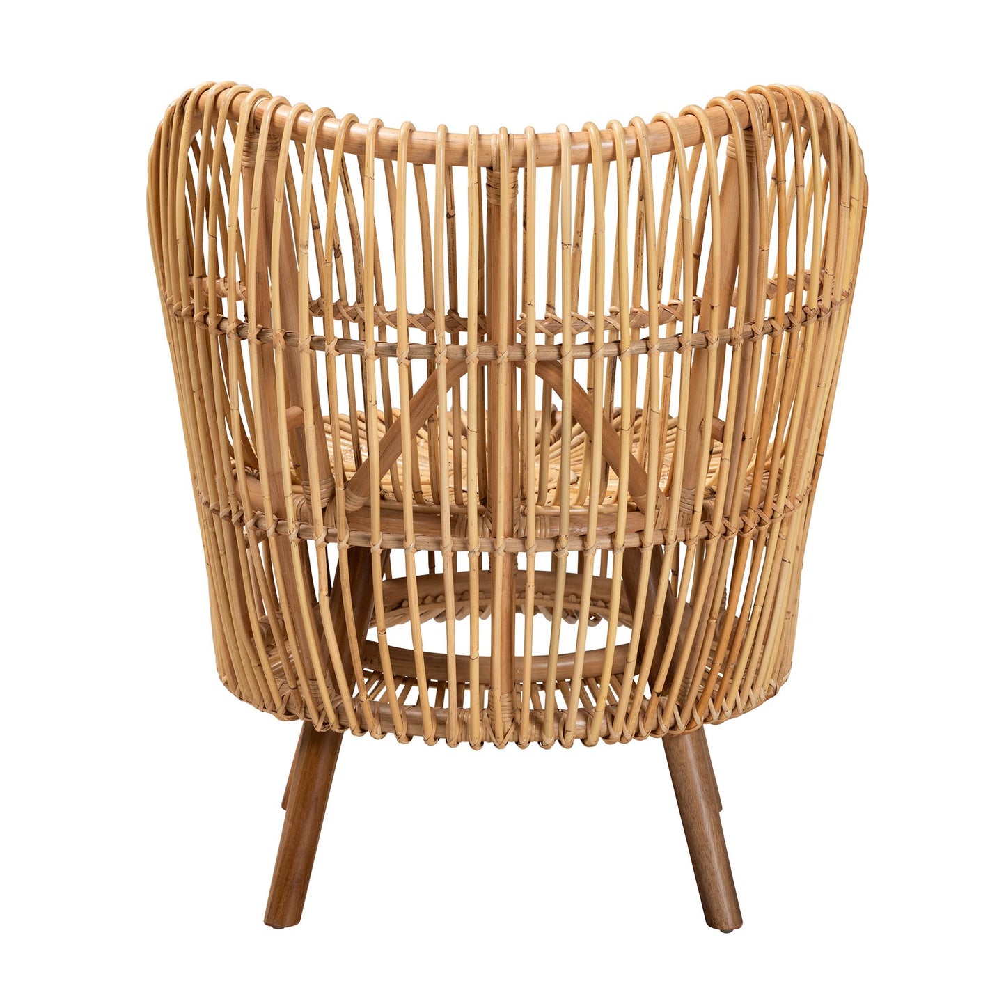 Baxton Studio bali & pari Nagoya Modern Bohemian Natural Rattan Wide Seat Lounge Chair | Accent Chairs | Modishstore - 7