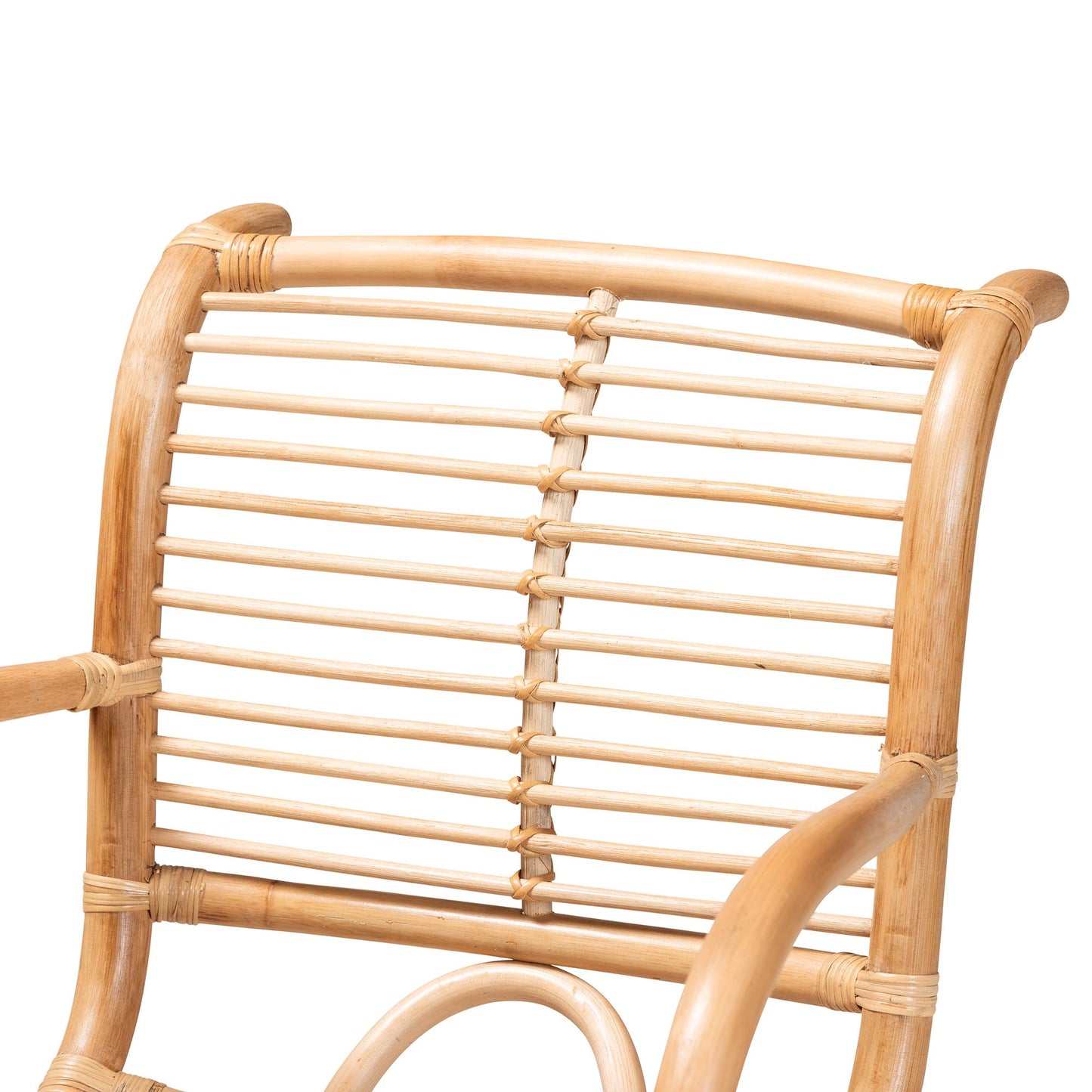 Baxton Studio bali & pari Seminyak Modern Bohemian Natural Rattan Lounge Chair | Accent Chairs | Modishstore - 8