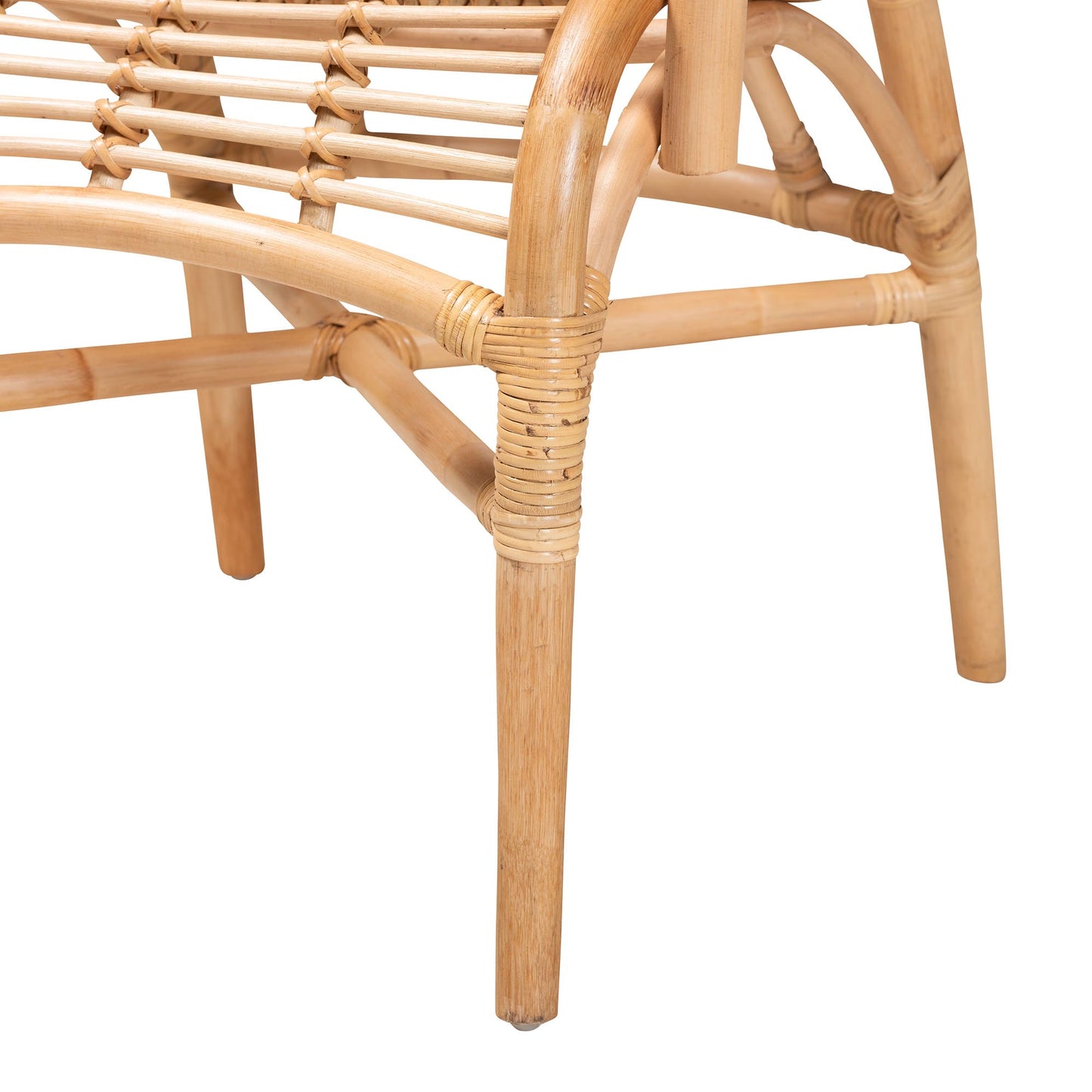 Baxton Studio bali & pari Seminyak Modern Bohemian Natural Rattan Lounge Chair | Accent Chairs | Modishstore - 9