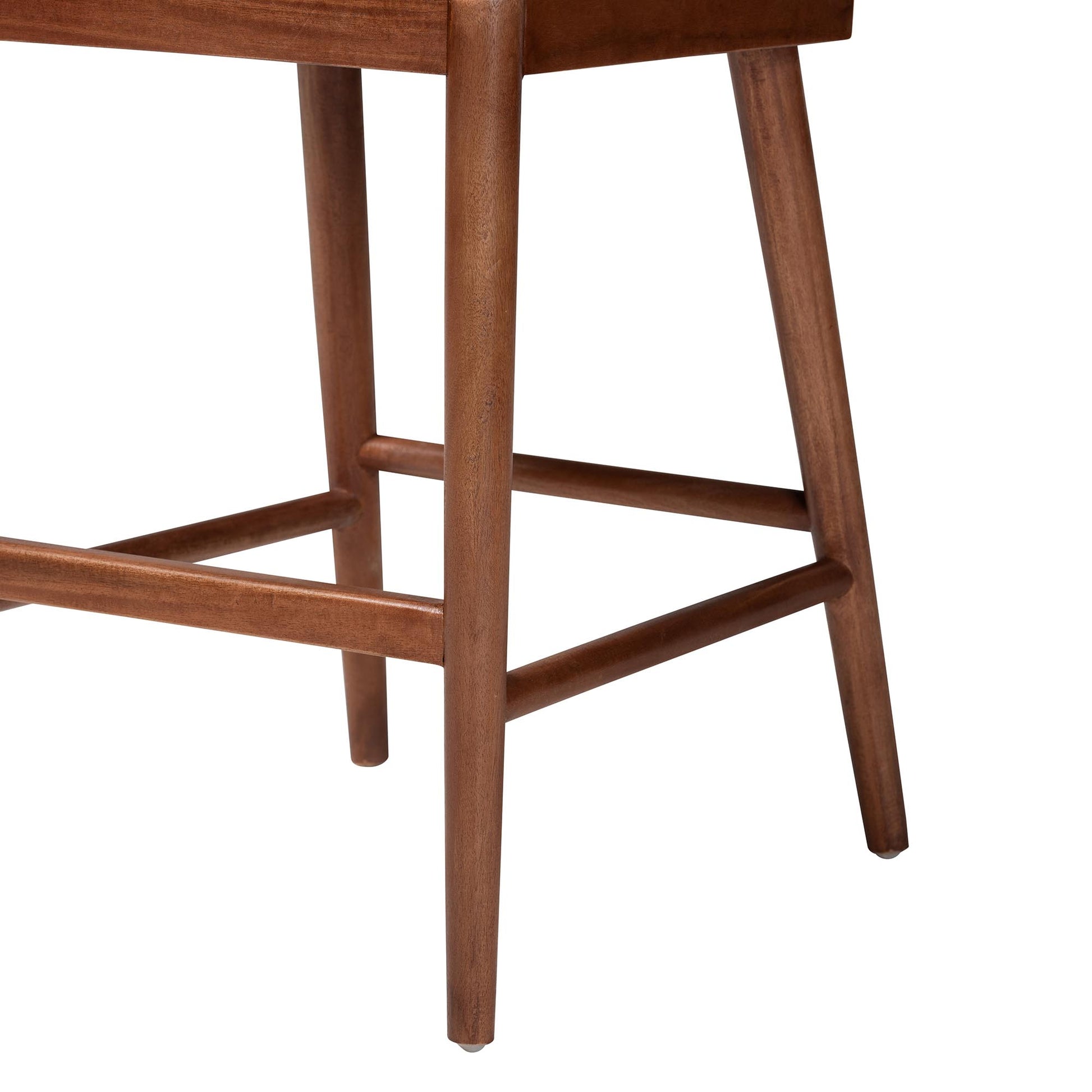 Baxton Studio bali & pari Denver Modern Bohemian Walnut Brown Finished Acacia Wood and Seagrass 2-Piece Counter Stool Set | Counter Stools | Modishstore - 8