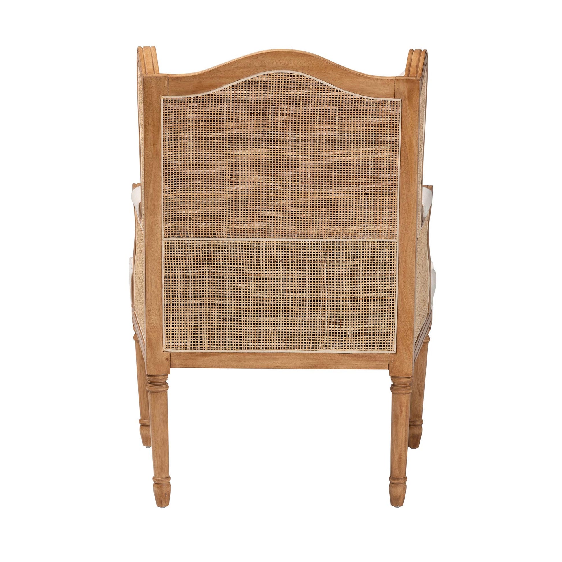 Baxton Studio bali & pari Rachana Traditional French Beige Fabric and Honey Oak Finished Wood Accent Chair | Accent Chairs | Modishstore - 7