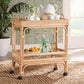 Baxton Studio bali & pari Lombok Modern Bohemian Natural Brown Rattan Wine Cart | Bar Carts | Modishstore