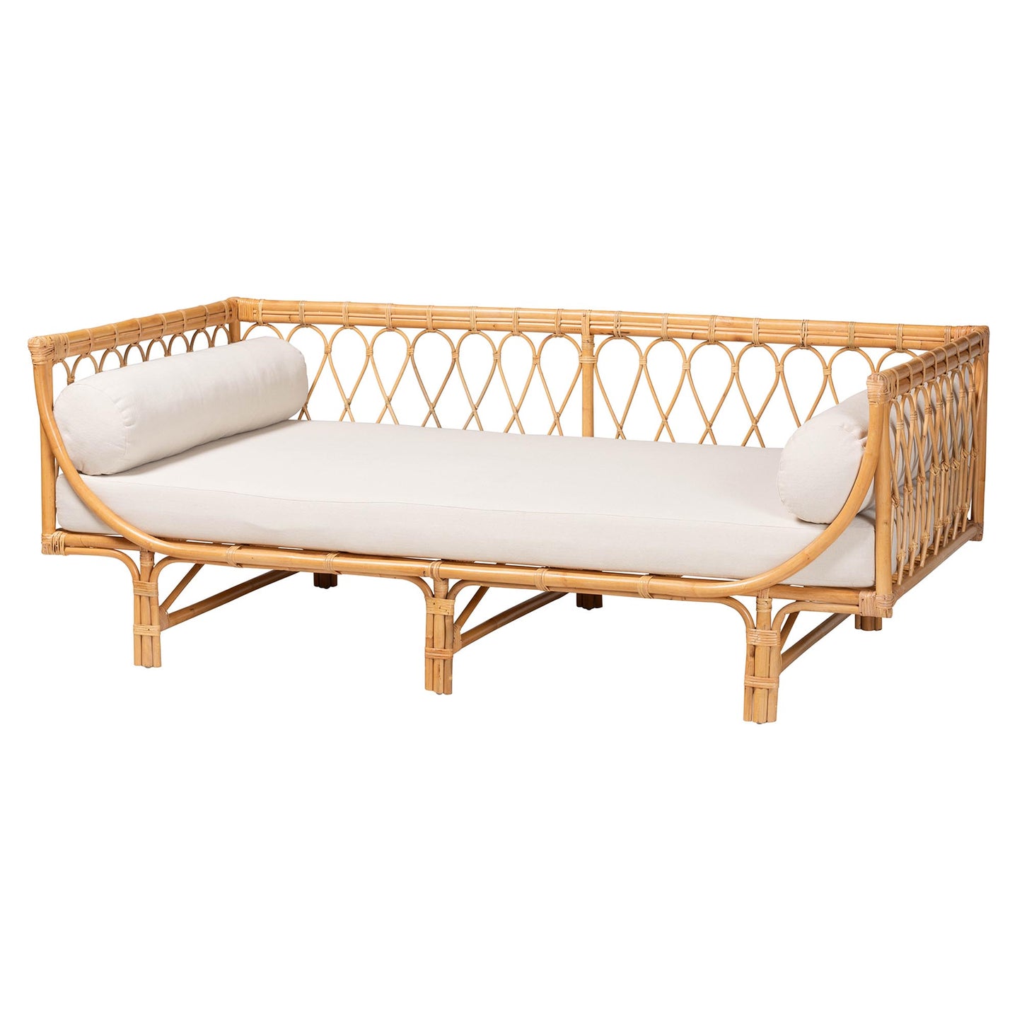 Baxton Studio bali & pari Davida Modern Bohemian Natural Brown Rattan Daybed | Daybeds | Modishstore - 2