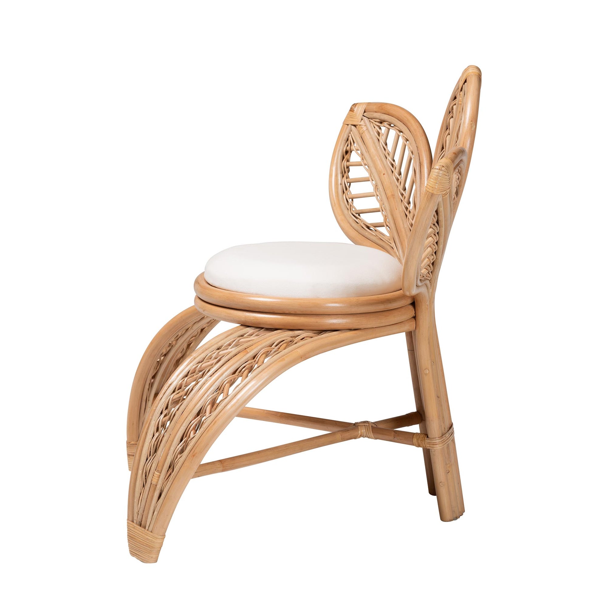 Baxton Studio bali & pari Gresham Modern Bohemian Natural Rattan Leaf Accent Chair | Accent Chairs | Modishstore - 4