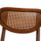 Baxton Studio Giuliana Mid-Century Modern Walnut Brown Finished Wood and Woven Rattan 5-Piece Dining Set | Dining Sets | Modishstore - 6