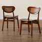 Baxton Studio Hesper Mid-Century Modern Walnut Brown Finished Wood and Rattan 2-Piece Dining Chair Set | Dining Chairs | Modishstore - 9