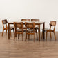 Baxton Studio Estera Mid-Century Modern Dark Brown Finished Wood and Rattan 7-Piece Dining Set | Dining Sets | Modishstore - 12