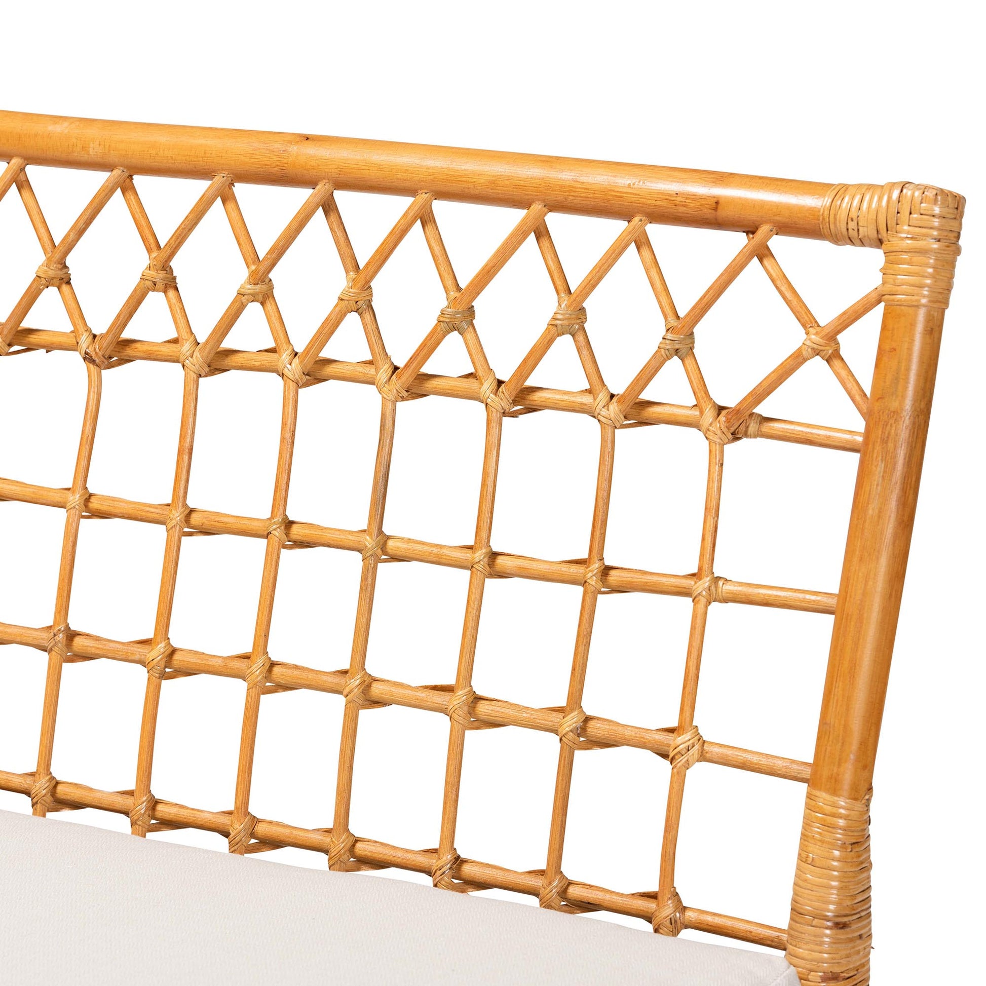 Baxton Studio bali & pari Capella Modern Bohemian Honey Rattan Dining Bench | Benches | Modishstore - 6