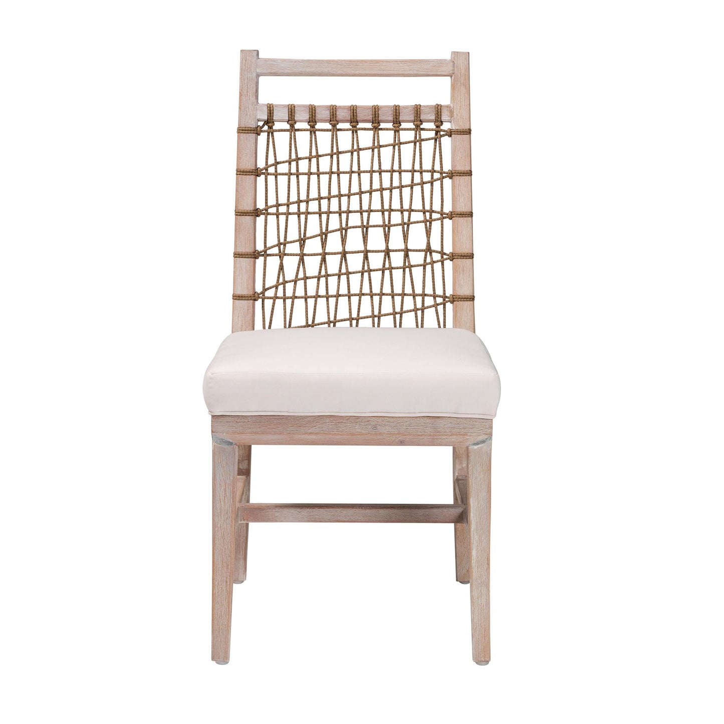 Baxton Studio bali & pari Ulric Modern Bohemian White Washed Mahogany Wood Dining Chair | Dining Chairs | Modishstore - 3