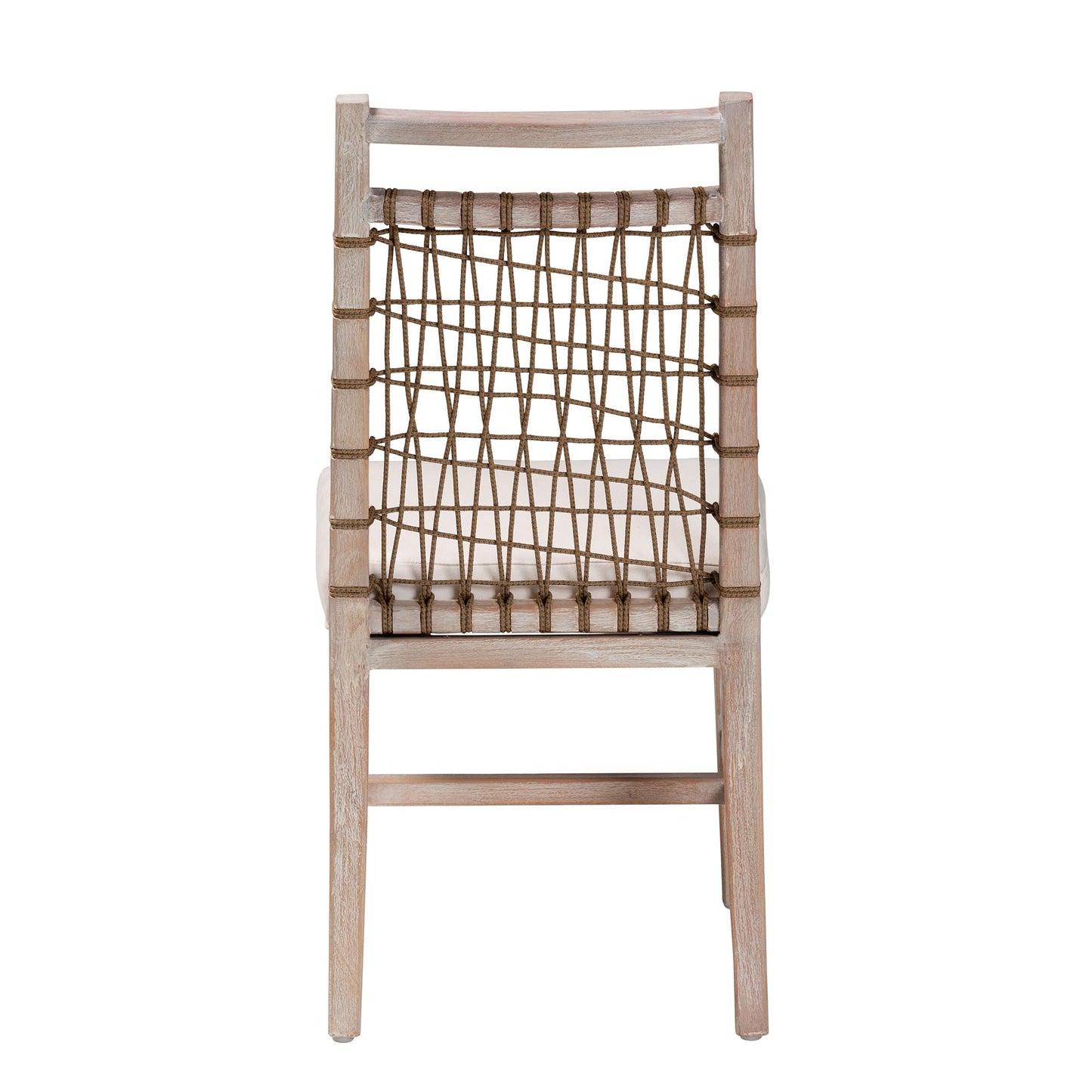 Baxton Studio bali & pari Ulric Modern Bohemian White Washed Mahogany Wood Dining Chair | Dining Chairs | Modishstore - 5