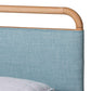 Baxton Studio Mateo Modern and Contemporary Baby Blue Fabric and Natural Wood Queen Size Platform Bed | Beds | Modishstore - 5