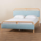 Baxton Studio Mateo Modern and Contemporary Baby Blue Fabric and Natural Wood Queen Size Platform Bed | Beds | Modishstore - 9