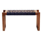 Baxton Studio bali & pari Prunella Modern Bohemian Two-Tone Navy Blue and Natural Brown Seagrass and Acacia Wood Accent Bench | Benches | Modishstore - 4