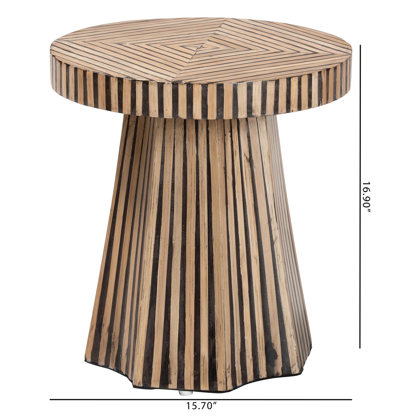 Baxton Studio Devika Modern Bohemian Two-Tone Natural and Dark Brown Bamboo End Table | End Tables | Modishstore - 7