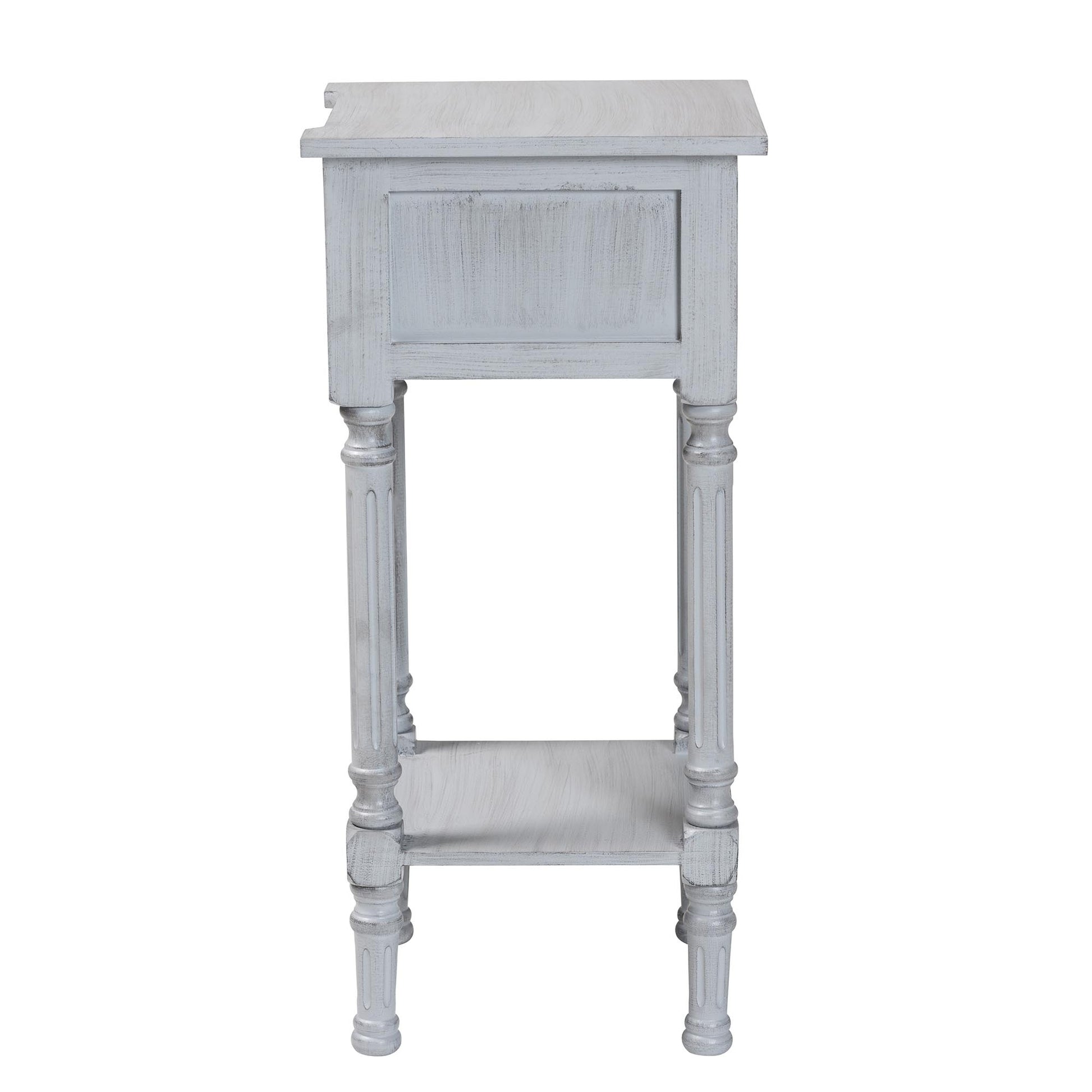 Baxton Studio Gellert Classic and Traditional Grey Finished Wood 1-Drawer End Table | End Tables | Modishstore - 5