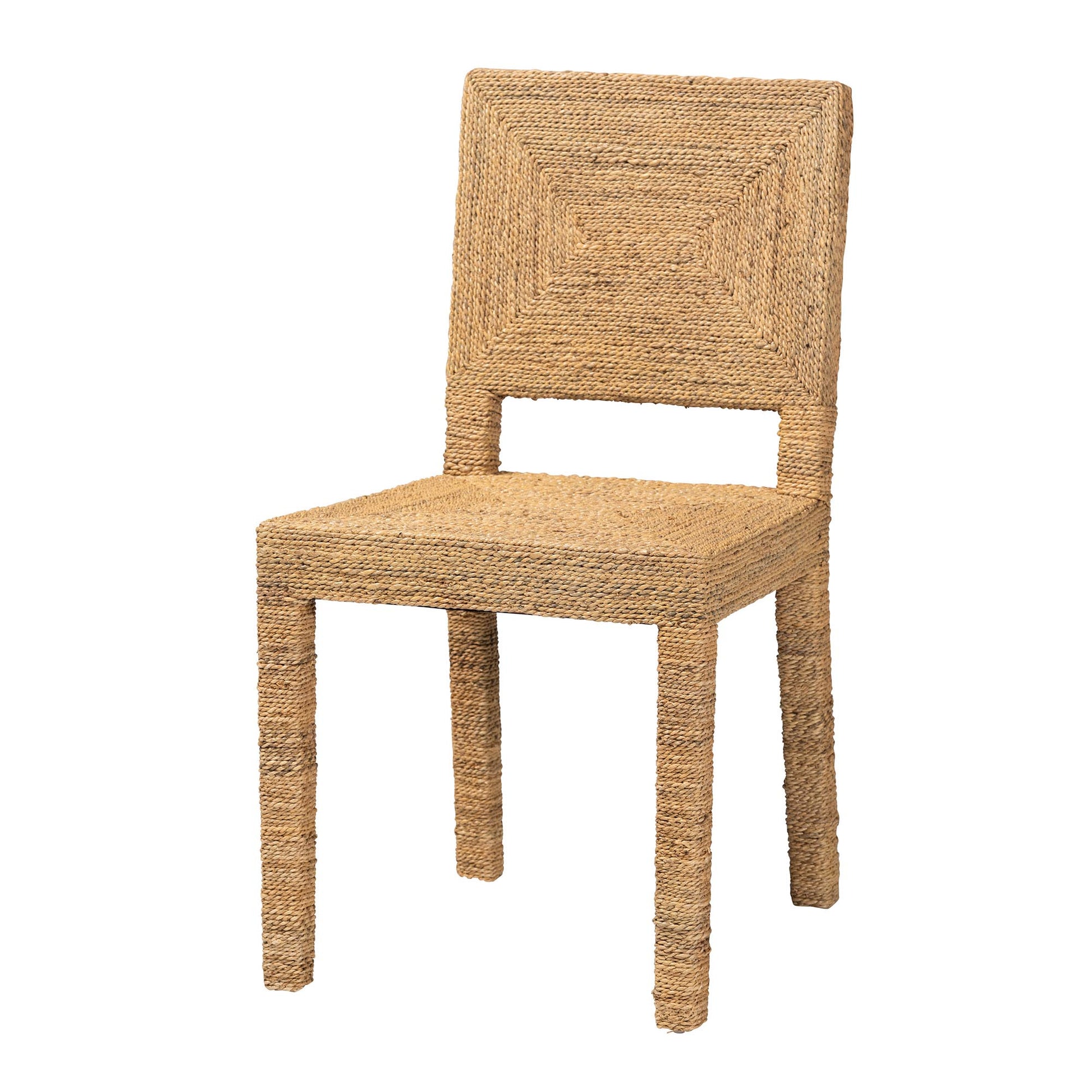 Baxton Studio bali & pari Anfield Modern Bohemian Natural Seagrass and Mahogany Wood Dining Chair | Dining Chairs | Modishstore - 2