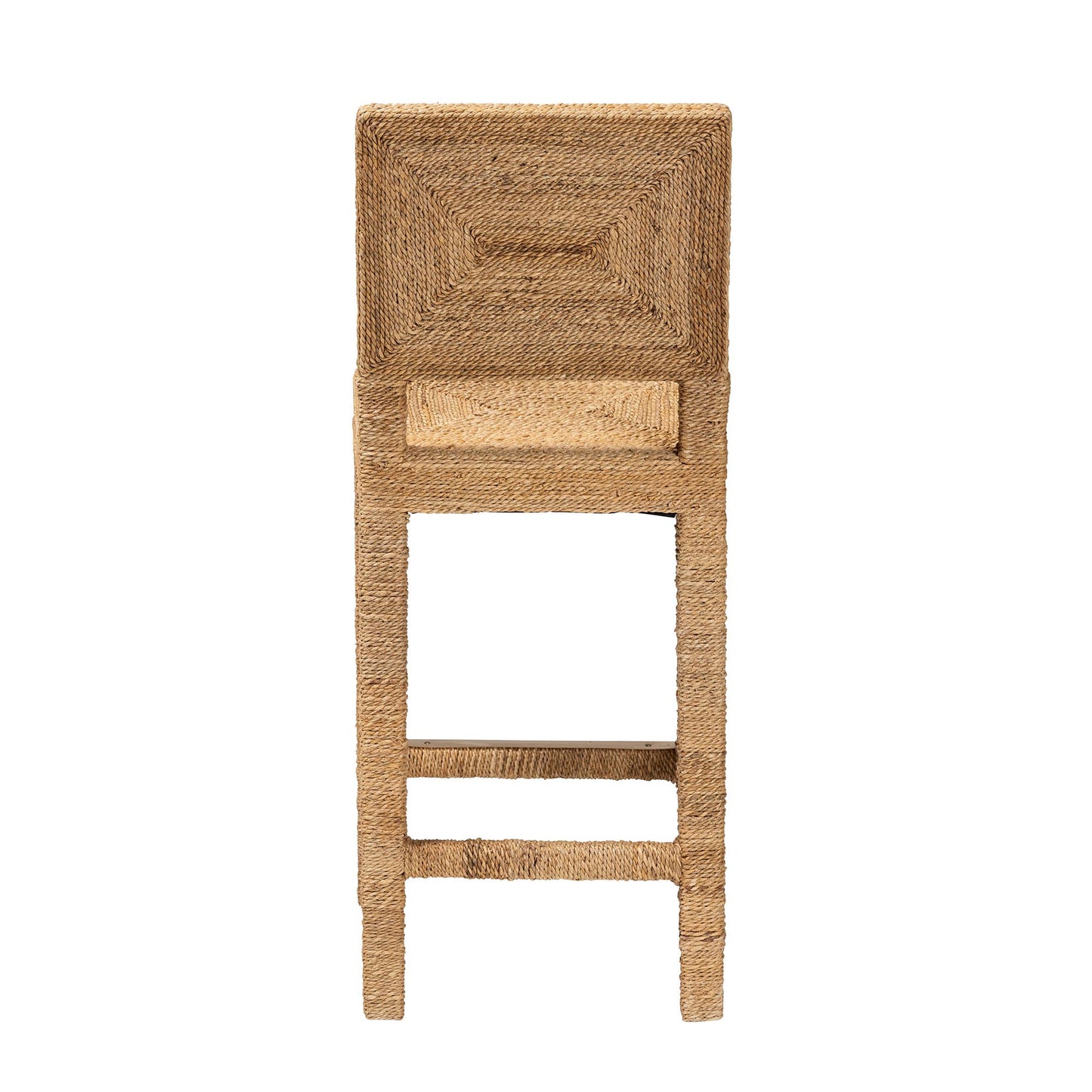 Baxton Studio bali & pari Anfield Modern Bohemian Natural Seagrass and Mahogany Wood Counter Stool | Counter Stools | Modishstore - 7