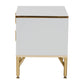 Baxton Studio Lilac Modern Glam White Wood and Gold Metal 2-Drawer Nightstand | Nightstands | Modishstore - 5