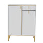 Baxton Studio Lilac Modern Glam White Wood and Gold Metal 2-Door Shoe Cabinet | Cabinets | Modishstore - 4