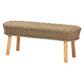 Baxton Studio bali & pari Denver Modern Bohemian Natural Seagrass and Acacia Wood Accent Bench | Benches | Modishstore - 2