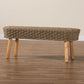 Baxton Studio bali & pari Denver Modern Bohemian Natural Seagrass and Acacia Wood Accent Bench | Benches | Modishstore - 9