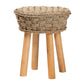 Baxton Studio bali & pari Denver Modern Bohemian Natural Seagrass and Acacia Wood Stool | Dining Chairs | Modishstore - 2