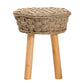 Baxton Studio bali & pari Denver Modern Bohemian Natural Seagrass and Acacia Wood Stool | Dining Chairs | Modishstore - 3