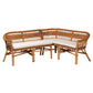 Baxton Studio bali & pari Nella Modern Bohemian Natural Brown Rattan 2-Piece Dining Nook Banquette Set | Dining Sets | Modishstore - 2