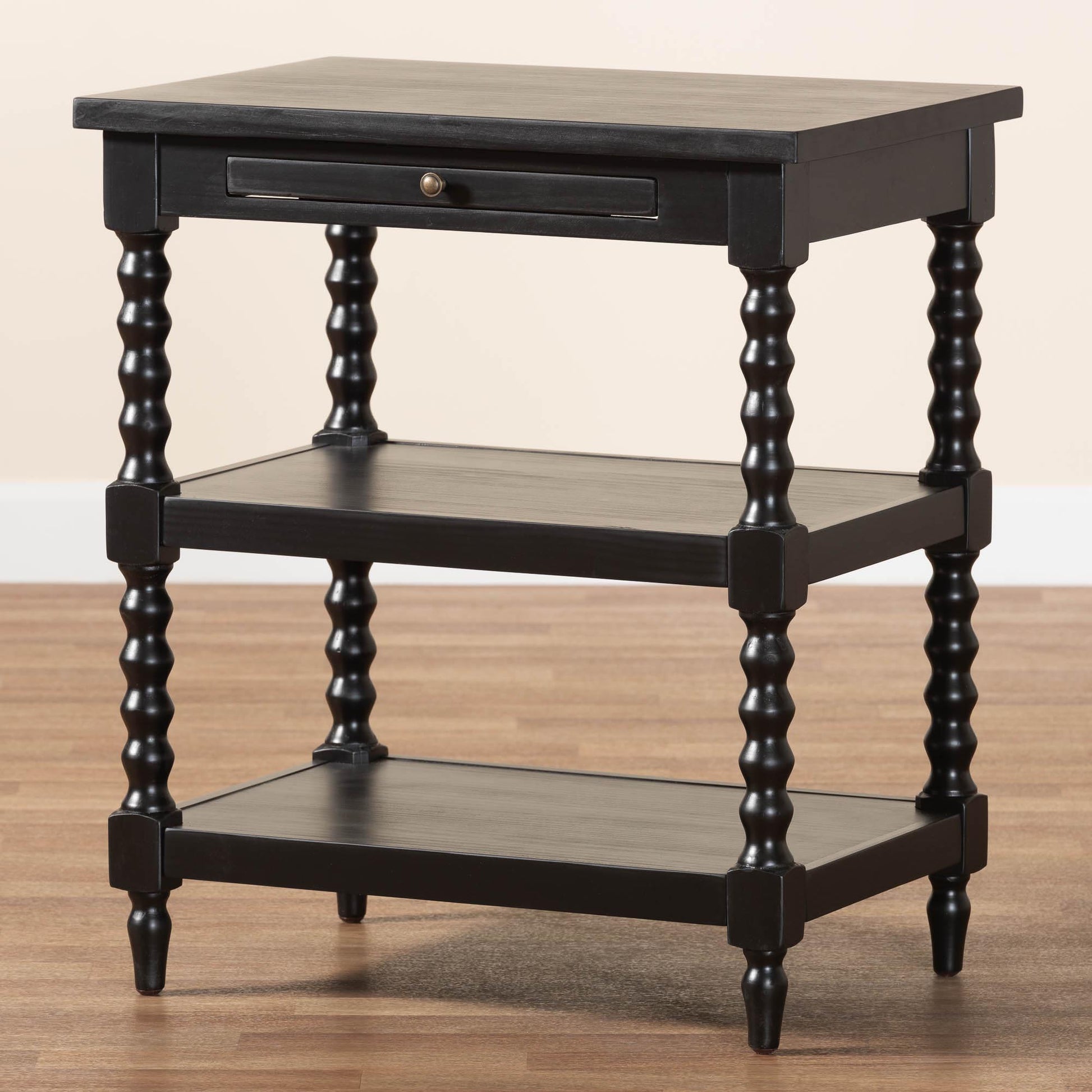 Baxton Studio Imogene Retro-Modern Black Wood End Table | End Tables | Modishstore - 2