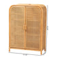 Baxton Studio bali & pari Curacao Modern Bohemian Light Honey Rattan 2-Door Storage Cabinet | Cabinets | Modishstore - 3