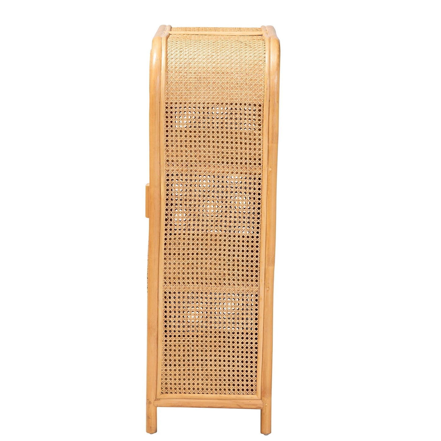 Baxton Studio bali & pari Curacao Modern Bohemian Light Honey Rattan 2-Door Storage Cabinet | Cabinets | Modishstore - 7