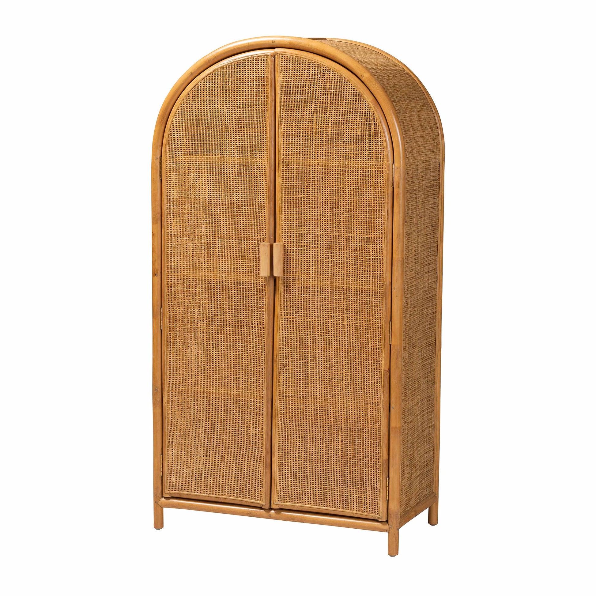 Baxton Studio bali & pari Paloma Modern Bohemian Light Honey Rattan Large Storage Cabinet | Cabinets | Modishstore - 2