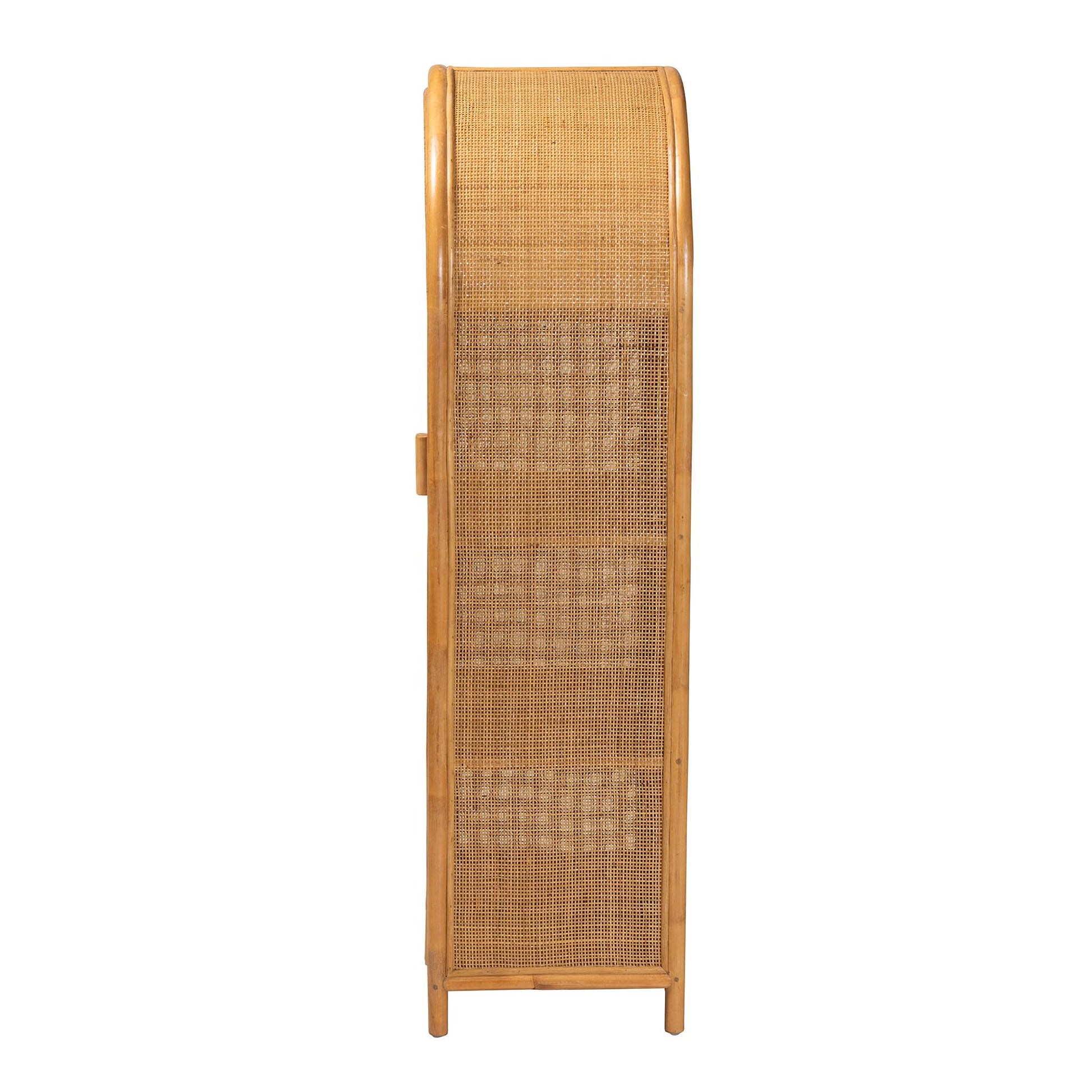 Baxton Studio bali & pari Paloma Modern Bohemian Light Honey Rattan Large Storage Cabinet | Cabinets | Modishstore - 5