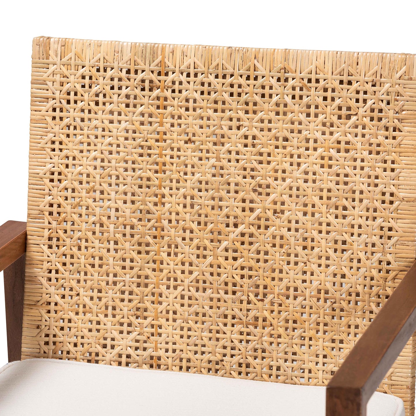 Baxton Studio bali & pari Lovina Bohemian Light Honey Rattan and Acacia Wood Arm Chair | Accent Chairs | Modishstore - 6