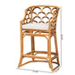 Baxton Studio bali & pari Veneto Modern Bohemian Light Honey and Dark Brown Rattan Bar Stool | Bar Stools | Modishstore - 10