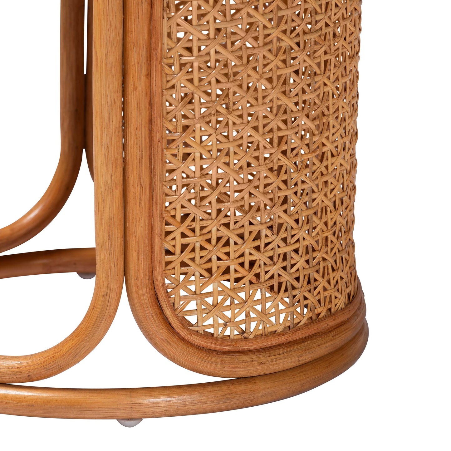 Baxton Studio bali & pari Eldon Bohemian Honey Rattan End Table | End Tables | Modishstore - 5