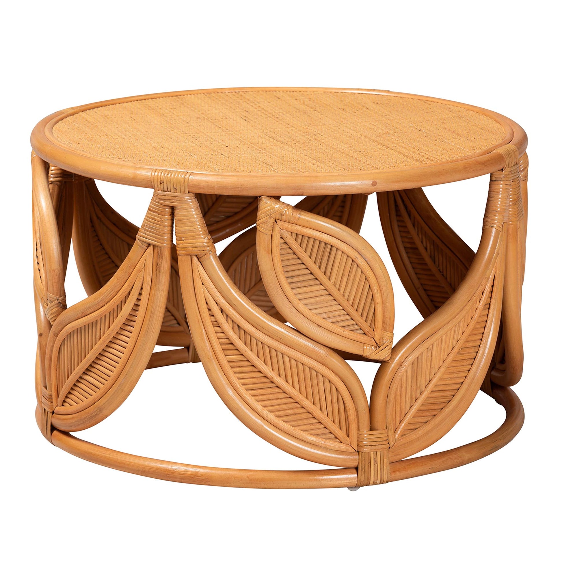 Baxton Studio bali & pari Raflesia Modern Bohemian Natural Rattan Coffee Table | Coffee Tables | Modishstore - 2