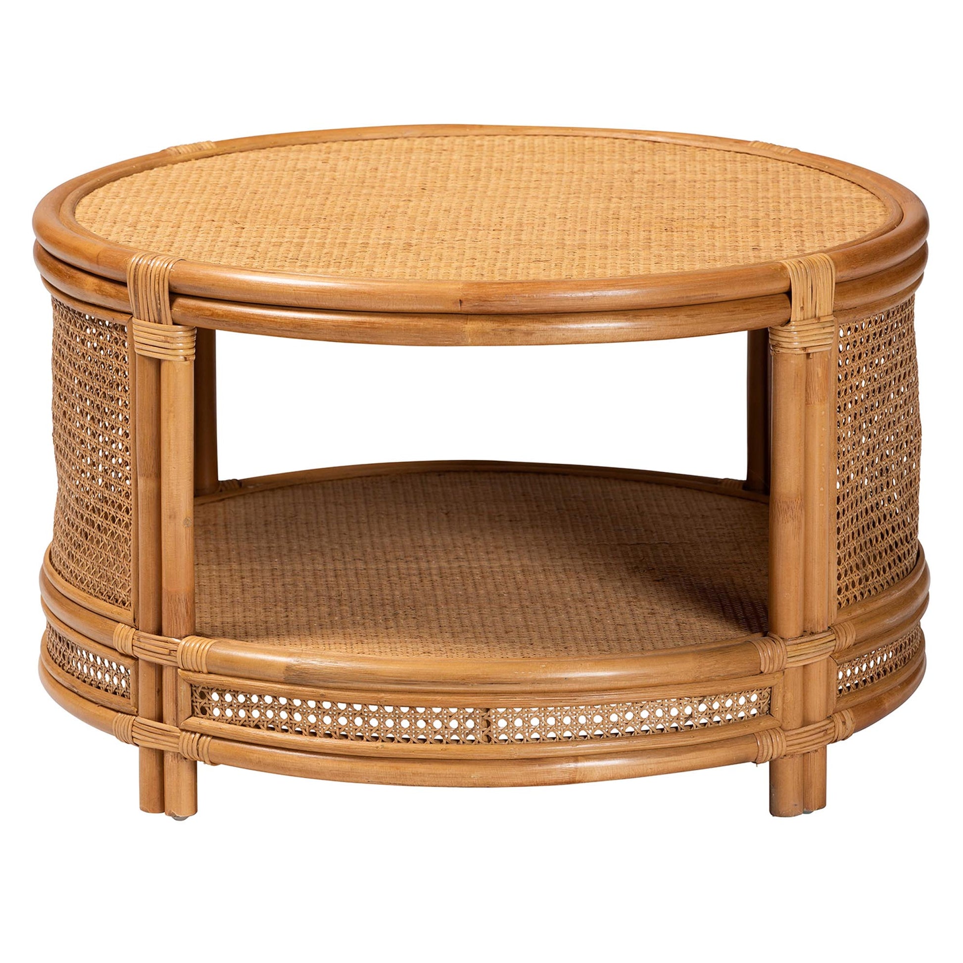 Baxton Studio bali & pari Louis Modern Bohemian Natural Brown Rattan Coffee Table | Coffee Tables | Modishstore - 5