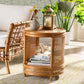 Baxton Studio bali & pari Louis Modern Bohemian Natural Brown Rattan End Table | End Tables | Modishstore