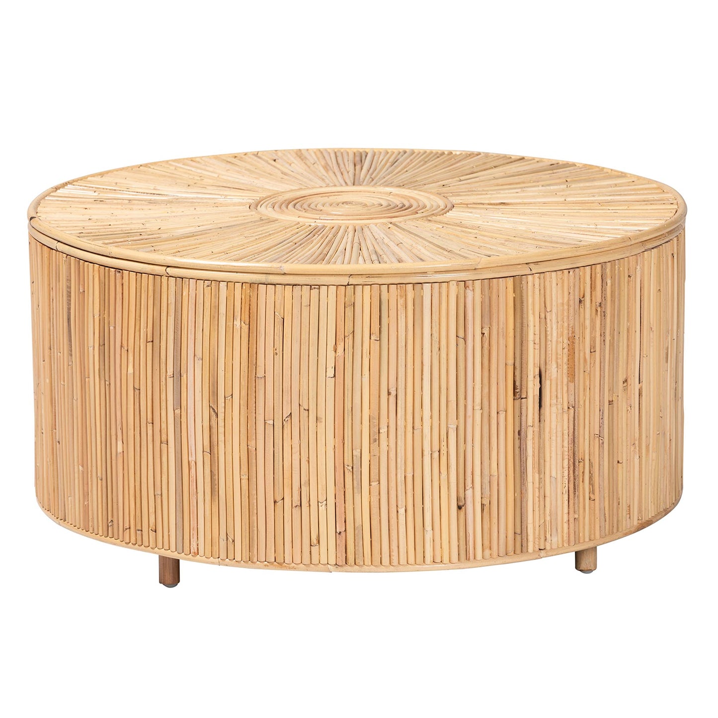 Baxton Studio bali & pari Miami Bohemian Light Honey Rattan Coffee Table | Coffee Tables | Modishstore - 2