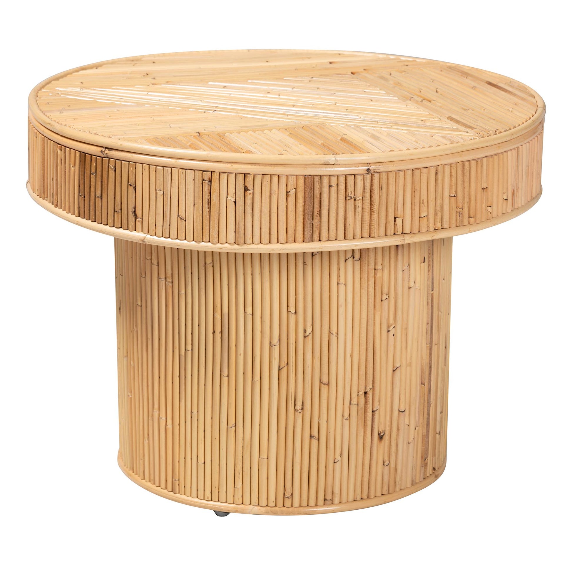 Baxton Studio bali & pari Iryna Modern Bohemian Natural Rattan End Table | End Tables | Modishstore - 3