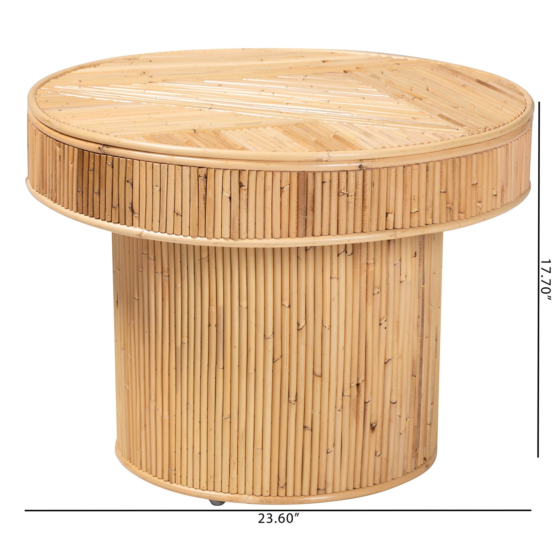 Baxton Studio bali & pari Iryna Modern Bohemian Natural Rattan End Table | End Tables | Modishstore - 2