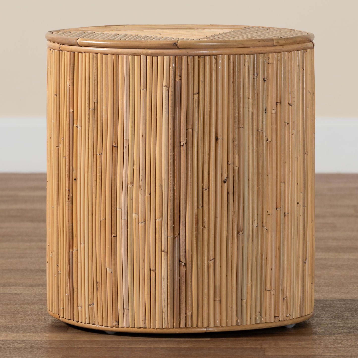 Baxton Studio bali & pari Milagra Modern Bohemian Natural Rattan End Table | End Tables | Modishstore - 7