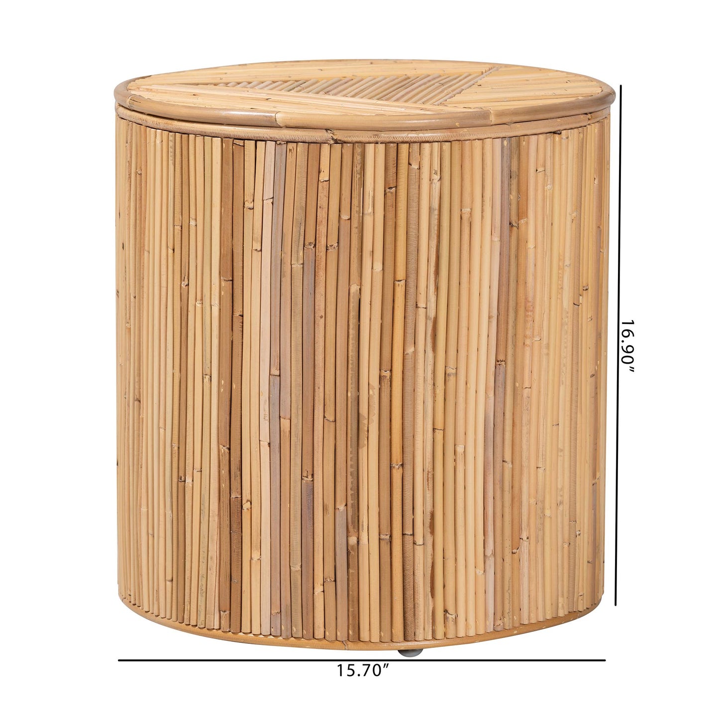 Baxton Studio bali & pari Milagra Modern Bohemian Natural Rattan End Table | End Tables | Modishstore - 8