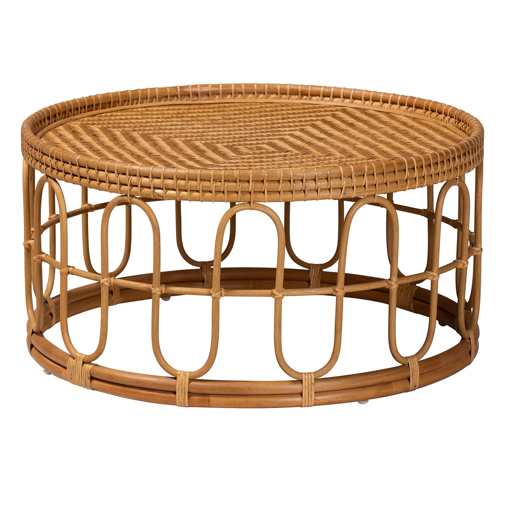 Baxton Studio bali & pari Phoenix Modern Bohemian Light Honey Rattan Coffee Table | Coffee Tables | Modishstore - 2