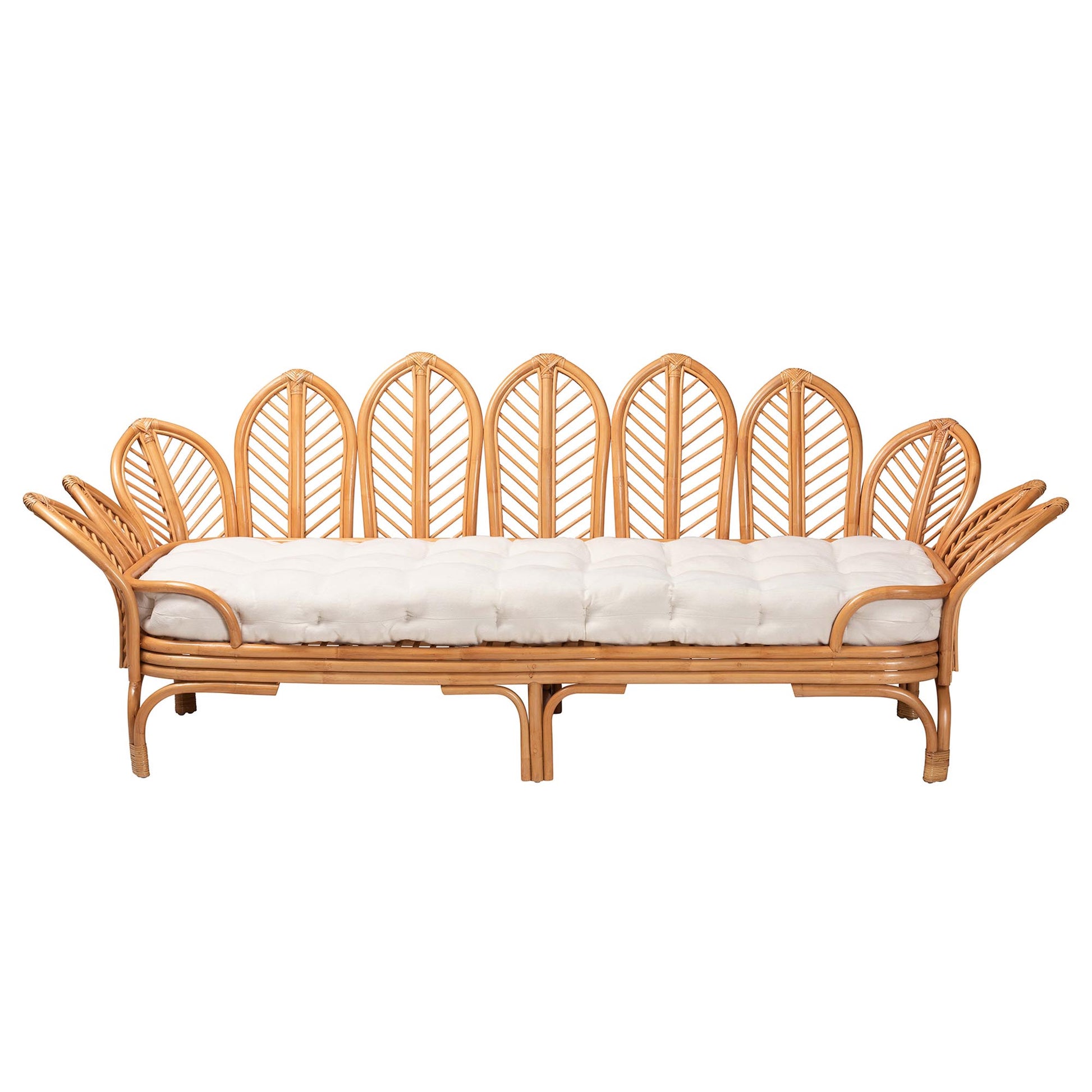 Baxton Studio bali & pari Loften Bohemian Light Honey Rattan Daybed | Daybeds | Modishstore - 5