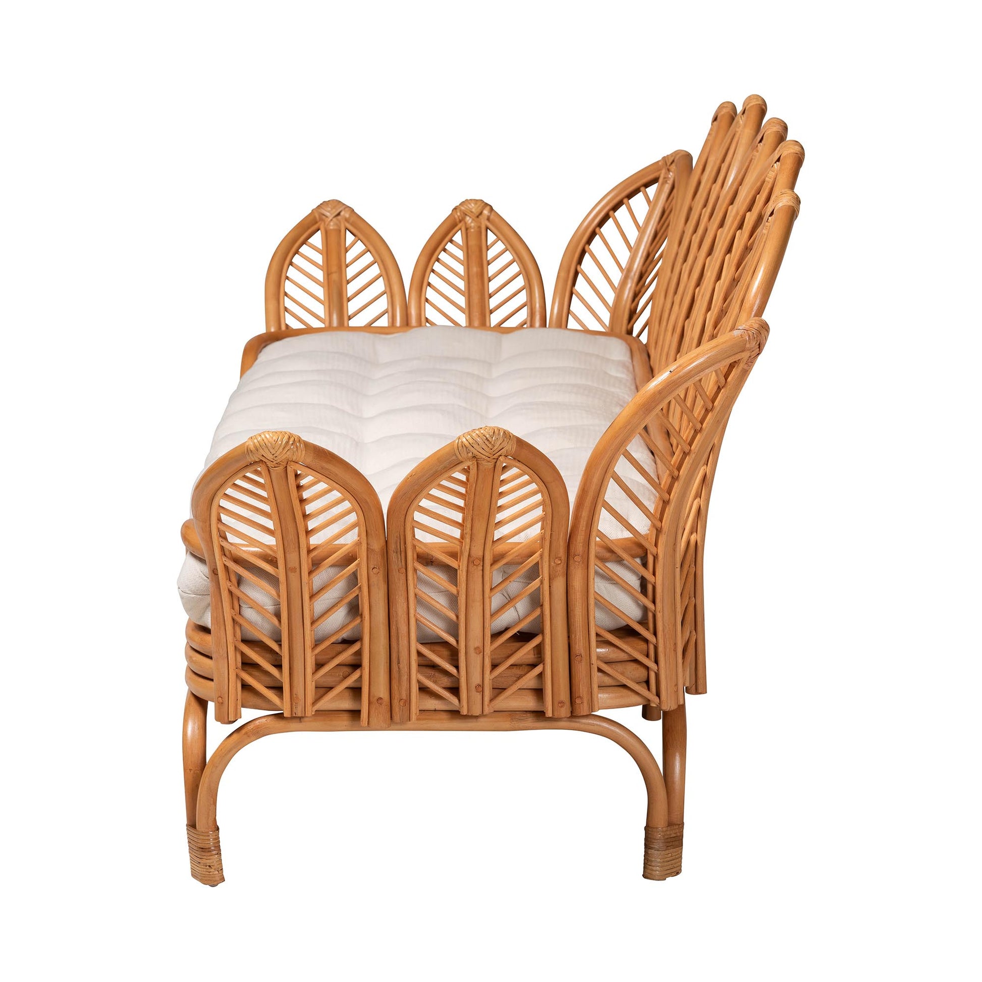 Baxton Studio bali & pari Loften Bohemian Light Honey Rattan Daybed | Daybeds | Modishstore - 6