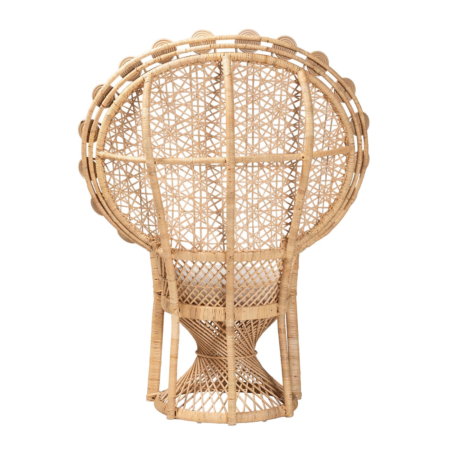 Baxton Studio bali & pari Hecate Modern Bohemian Natural Brown Rattan Peacock Chair | Accent Chairs | Modishstore - 5